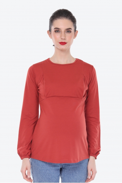 Vella Blouse In Dark Red